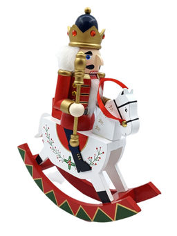 Little Surprise Box - Red Wooden Rocking Horse Christmas Home and Table Decor