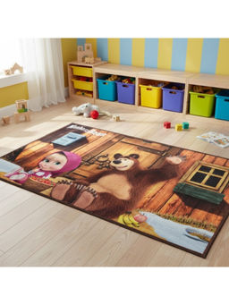 Athom Living - Masha and The Bear Kids Carpet, 3X5 Ft Anti-Skid Backing Perfect For Kids Bedroom