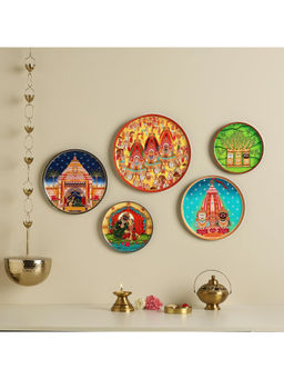 Ritualistic - Metal Jagannath Rath Yatra Wall Sculpture For Home Decoration Wall Decor