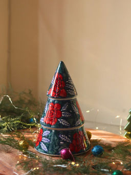 WEAVING HOMES - Green Floral Christmas Tree