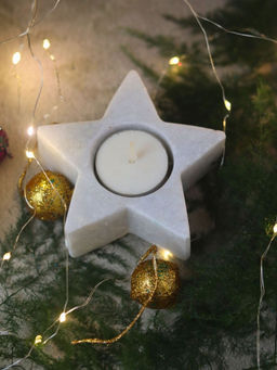 WEAVING HOMES - Star Marble Candle Light Holder