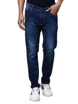 Park Avenue - Slim Fit Solid Dark Blue Jeans