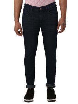Park Avenue - Slim Fit Solid Navy Blue Jeans