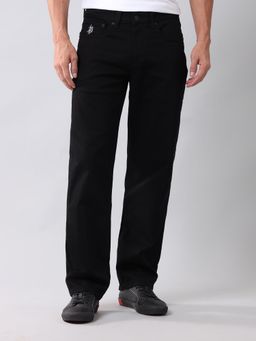 U.S. Polo Assn. Denim Co. - Black Solid Cotton Jeans