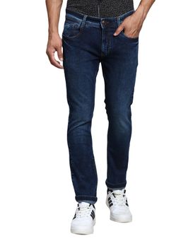 Parx - Skinny Fit Solid Dark Blue Jeans