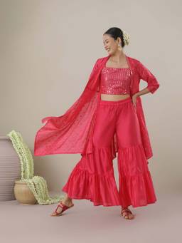 Gajra Gang - Pataka Hot Pink Sharara Set