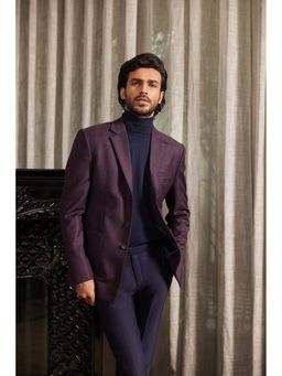 Philocaly - Dusk Slim Fit Maroon Blazer