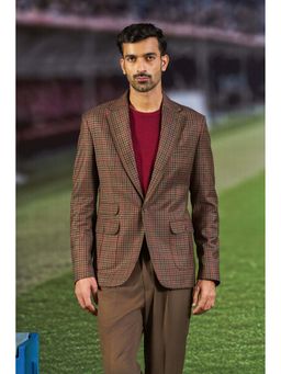 Philocaly - Eriksson Brown Notched Lapel Regular Fit Blazer