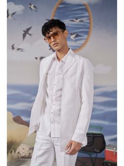 Philocaly - Axton Slim Fit White Blazer
