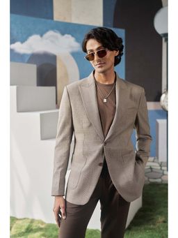 Philocaly - Drake Slim Fit Brown Blazer