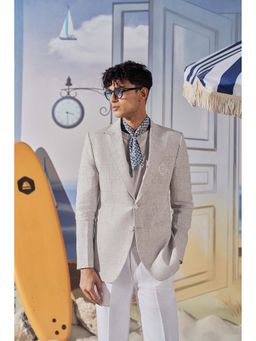 Philocaly - Greyson Slim Fit Grey Blazer