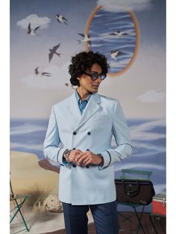 Philocaly - Jaxon Blue Notched Lapel Regular Fit Blazer