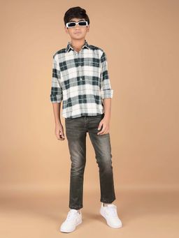 CRIMSOUNE CLUB - Boy'S Black Checked 100% Cotton Shirt