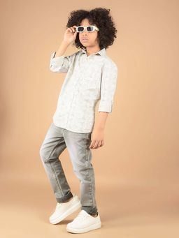 CRIMSOUNE CLUB - Boy'S Grey Floral Printed Shirt