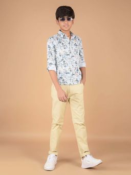 CRIMSOUNE CLUB - Boy'S Blue Floral Shirt