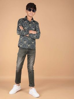 CRIMSOUNE CLUB - Boy'S Grey Printed Shirt