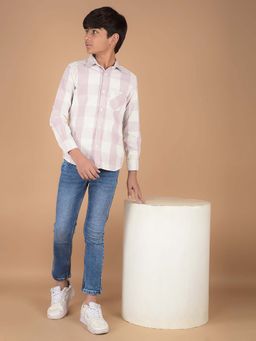 CRIMSOUNE CLUB - Boy'S Pink Checked Knitted Shirt