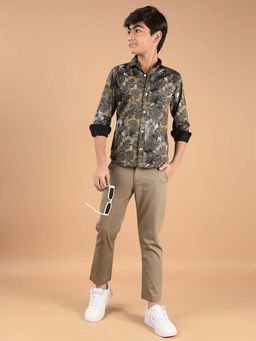 CRIMSOUNE CLUB - Boy'S Khaki Cotton Trouser