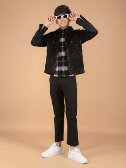 CRIMSOUNE CLUB - Boy'S Black Cotton Trouser