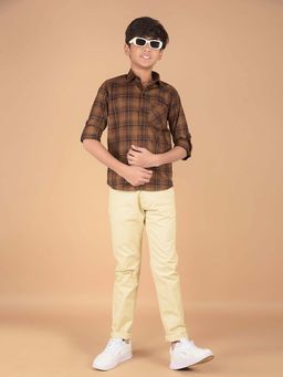 CRIMSOUNE CLUB - Boy'S Cotton Cream Trouser