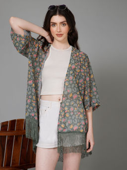 PURYS - Women Printed Kimono Shrug