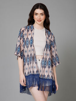 PURYS - Blue Printed Kimono Shrug