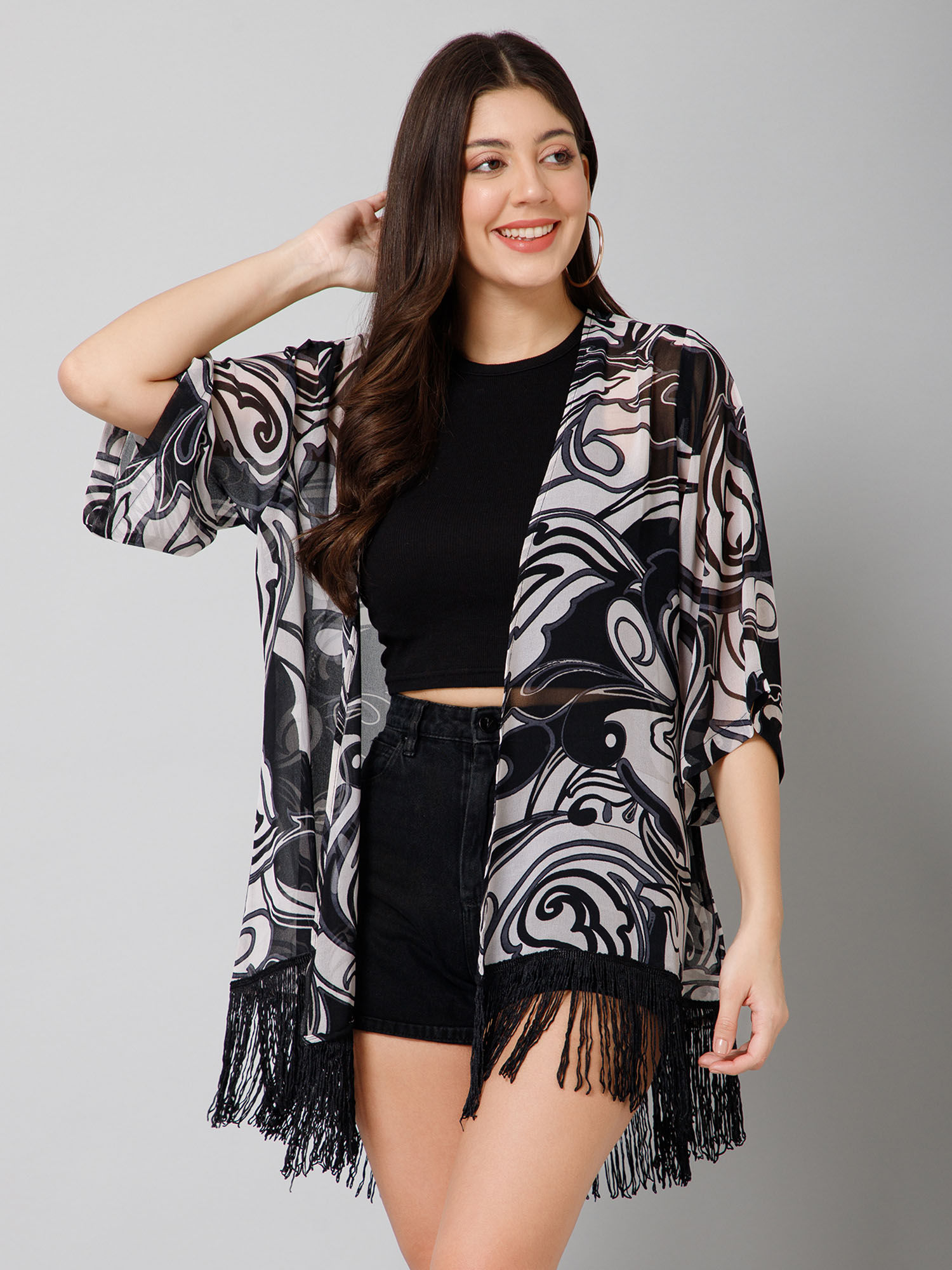 purys Abstract Print Kimono Shrug-picture-25