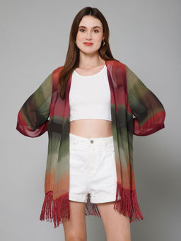 PURYS - Ombre Kimono Printed Shrug