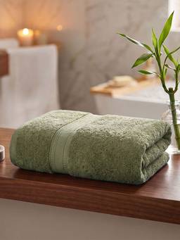 MYTRIDENT - Bamboo Large Bath Towel, 600 GSM, Soft and Quick Drying, Green