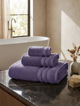 MYTRIDENT - Soft Towels Pack of 3 625 GSM Zero-Twist 100% Cotton Purple