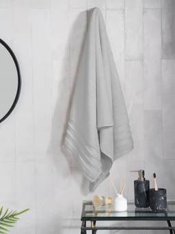 MYTRIDENT - Bath Towel, 625 GSM, Zero-Twist, Luxuriously Soft, 100% Cotton, Grey