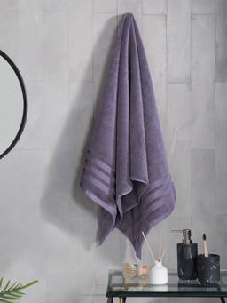 MYTRIDENT - Bath Towel, 625 GSM, Zero-Twist, Luxuriously Soft, 100% Cotton, Purple