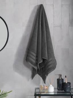 MYTRIDENT - Bath Towel, 625 GSM, Zero-Twist, Luxuriously Soft, 100% Cotton, Charcoal