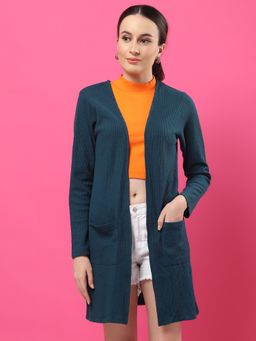 RIGO - Women Teal Waffle Shrug