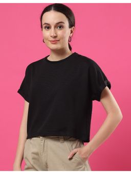 RIGO - Women Black Palmcorder Crop Top