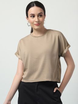 RIGO - Women Beige Palmcorder Crop Top