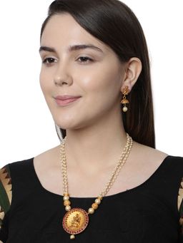 Anika's Creations - Anika's Creation Exclusive South Indian High Gold Plated Temple Jewellery Set