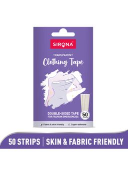 Sirona - Women Fashion Tape Double Stick Strips – 50 Strips | Clear Tape for All Skin Tones and Fabric