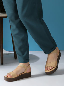 Inc.5 - Womens Beige Solid Round Toe Casual Sandals