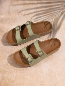 Inc.5 - Womens Green Solid Round Toe Casual Sandals