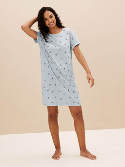 Marks & Spencer - Cotton Rich Floral Short Nightdress