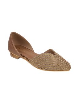 LAZERA SHOES - Women Antique Gold Diamond Embellished Juttis