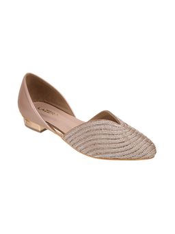 LAZERA SHOES - Women Pink Diamond Embellished Juttis