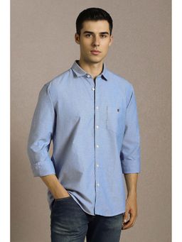 Louis Philippe - Men Light Blue Dots Full Sleeves Casual Shirt
