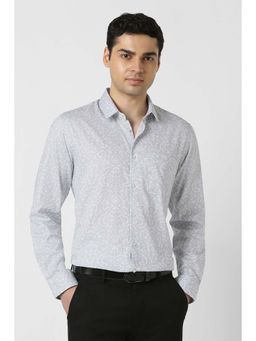 Peter England - Men Grey Nuvo Fit Full Sleeves Formal Shirt