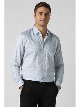 Peter England - Men Grey Slim Fit Full Sleeves Formal Shirt