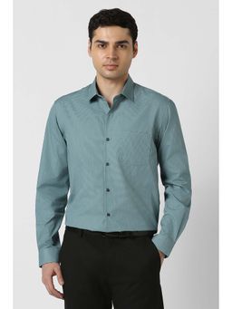 Peter England - Men Teal Nuvo Fit Full Sleeves Formal Shirt