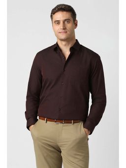 Peter England - Men Brown Nuvo Fit Full Sleeves Formal Shirt