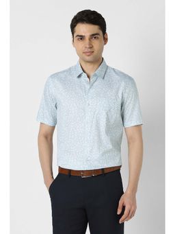 Peter England - Men Light Blue Nuvo Fit Half Sleeves Formal Shirt