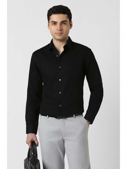 Peter England - Men Black Regular Fit Full Sleeves Formal Shirt